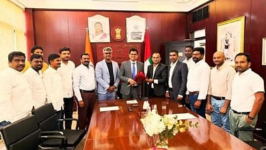 GWAC delegation with Indian Consul General in Dubai during a formal meeting.
