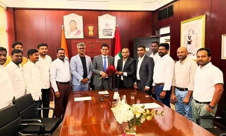 GWAC delegation with Indian Consul General in Dubai during a formal meeting.