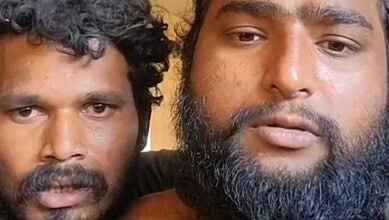 Close-up of two Indian seafarers pleading for help after being trapped in Iran for a year.