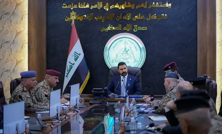 Iraqi PM Ali al-Zaidi at Air Defence Command meeting.