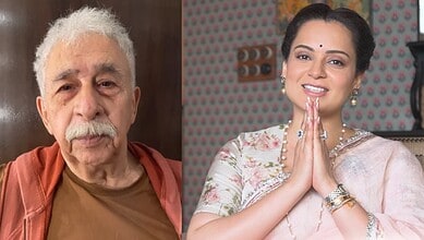 Kangana and Naseeruddin Shah during a public event or protest.