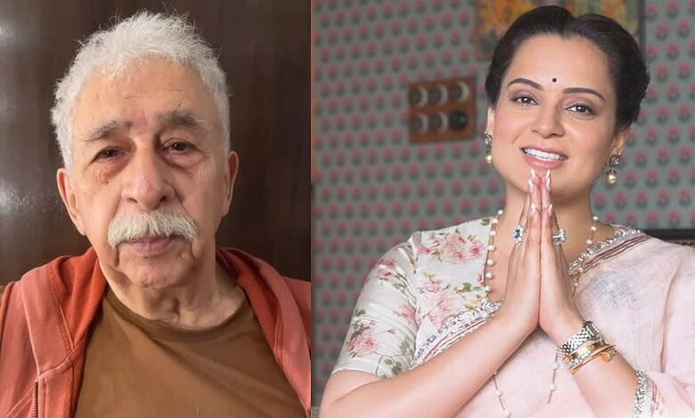 Kangana and Naseeruddin Shah during a public event or protest.
