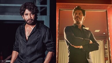 Two Indian actors, one with curly hair and beard, the other with short hair, in dramatic poses.
