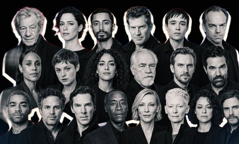 Collage of actors backing the Free Marwan Now campaign for Marwan Barghouti’s release.