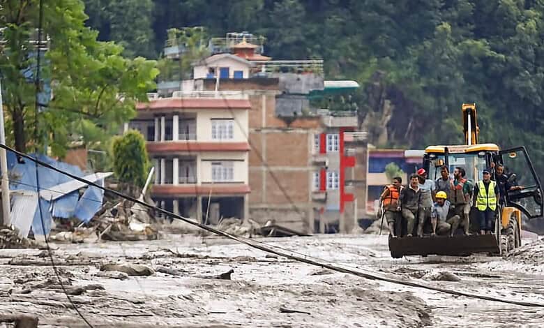 Dhading: An view of flood affected Benighat area, in Dhading district, Nepal, Wednesday, Aug. 26, 2026. (PTI Photo)