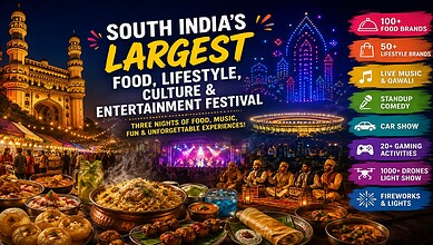 South India's largest food, music, and entertainment festival with food stalls, live music, and fireworks.