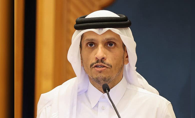 Qatar Prime Minister speaking at a conference in Tehran during Iran-US de-escalation talks.