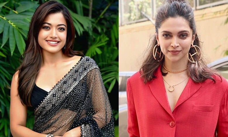 Deepika Padukone and Rashmika Mandanna in stylish outfits for a photoshoot.