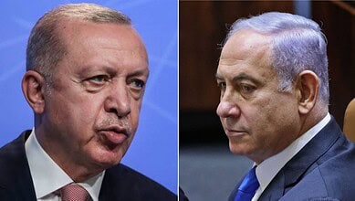 US President Joe Biden and Israeli Prime Minister Benjamin Netanyahu during a diplomatic discussion.