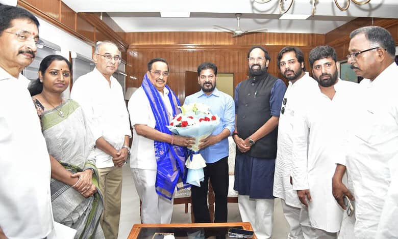 Telangana Chief Minister A Revanth Reddy meets Union Jal Shakti Minister C R Patil