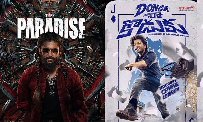 Poster of 'The Paradise' and 'Donga and Sain' Telugu films releasing in September 2026.