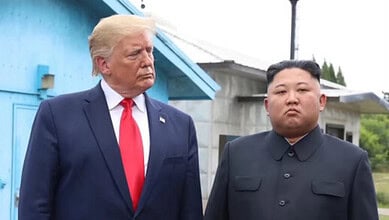 US President Donald Trump (Left) and North Korean leader Kim Jong-un (Right).