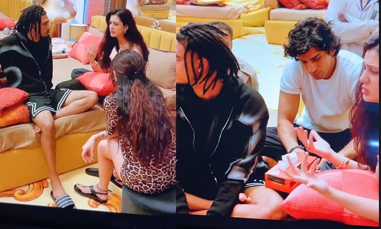 Participants in a discussion during Bigg Boss 20 live feed clips.