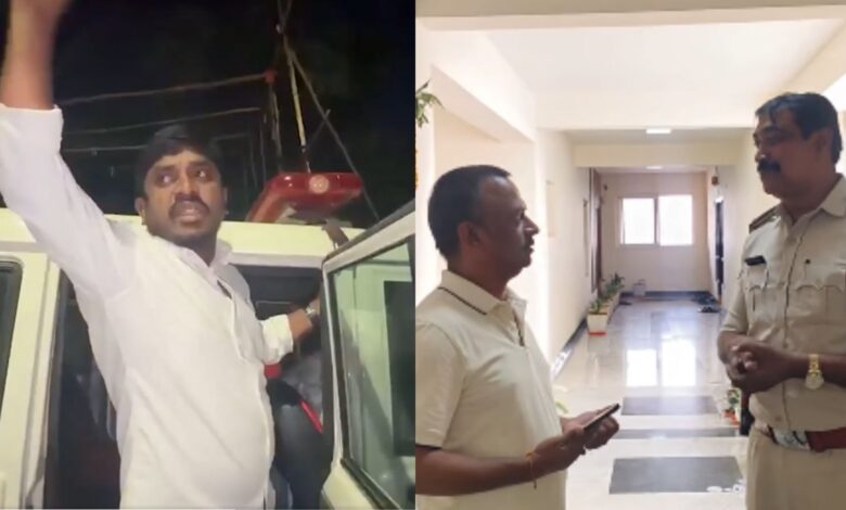 BRSV leader Narsing (left) and BRSV president Gellu Srinivas (right)
