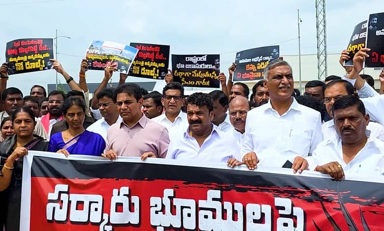 BRS visits Tukkuguda site allegedly allotted to Chief Minister Revanth Reddy's brother Kondal Reddy
