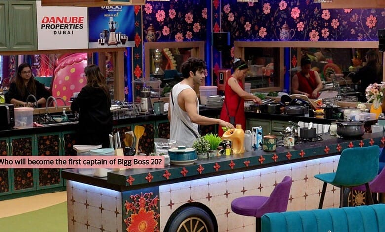 Contestants in the Bigg Boss 20 house kitchen during a task or activity.