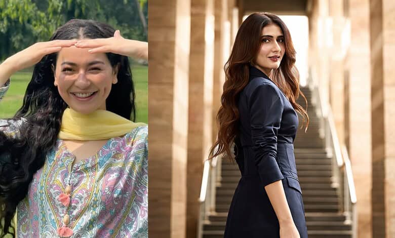 Fatima Sana Shaikh posing in a stylish blue outfit with a confident smile.