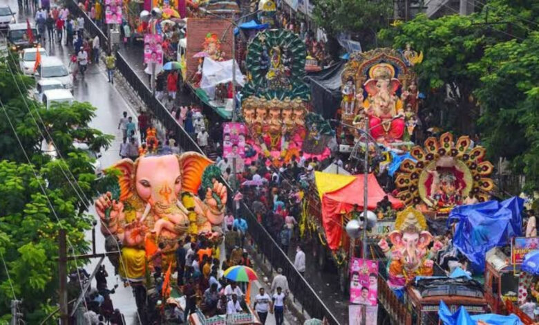 Ganesh Immersion amid rains