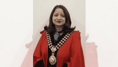 Hyderabad-born Osmania alumna as Sydney Council mayor in formal attire.
