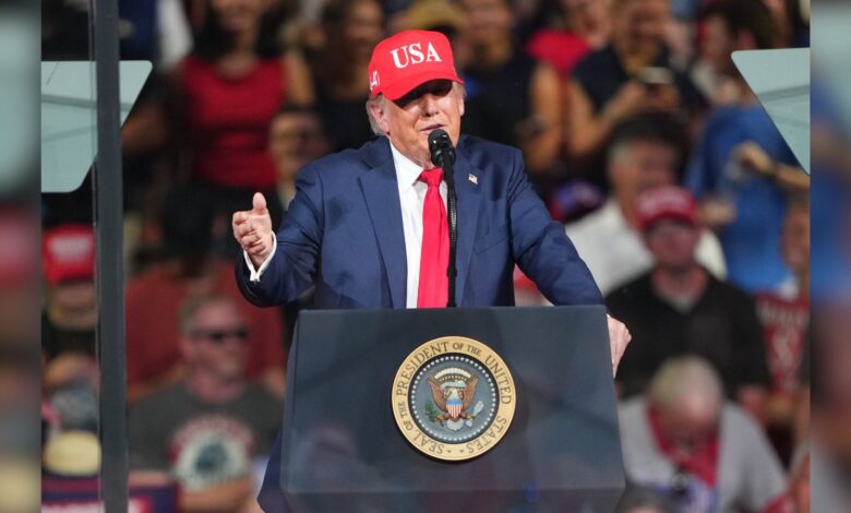 President Donald Trump speaks during a campaign rally at the Gastonia Municipal Airport, Wednesday, Sept. 16, 2026, in Gastonia, N.C.AP/PTI