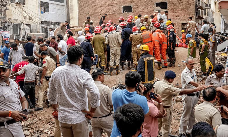 Delhi building collapse: 3 rescued, many trapped under debris