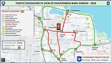 Traffic restrictions for Khairatabad Ganesh installation
