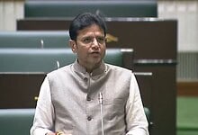 Telangana IT Mijnister D Sridhar Babu addresses the Telangana Assemby