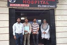 TGMC oficers after raiding a clinic in Hyderabad