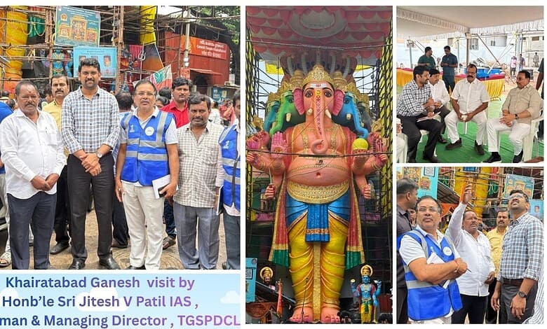 TGSPCL team inspects Kharatabad Ganesh Pandal