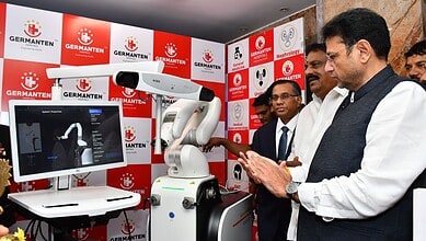 Telangana Minister D Sridhar Babu inaugurates the Robotic joint replacement service at Germanten Hospital