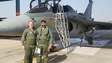 Japan’s Air Chief General Takehiro Morita with Air Chief Marshal A P Singh