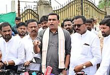 Congress leaders visit BRS-linked farmhouses, questioning income, in a political protest.