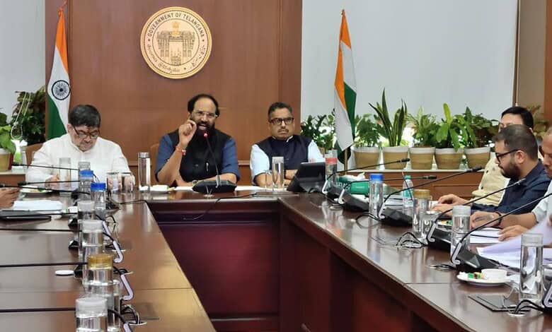 Telangana Civil Supplies Minister Uttam Kumar Reddy addresses a meeting