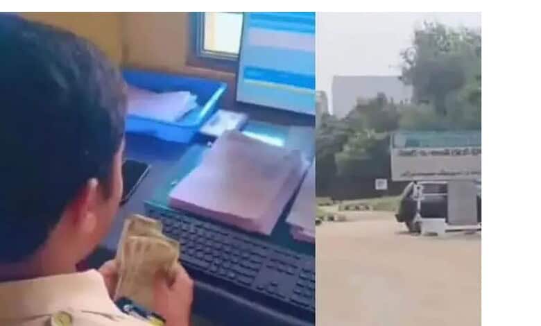 RTO Constable counts cash
