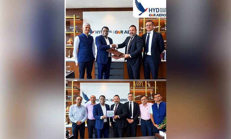 Hyderabad and Brussels airport authorities after signing the agreement