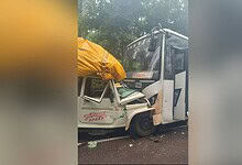 RTC bus and Bollero collide in Hanamkonda