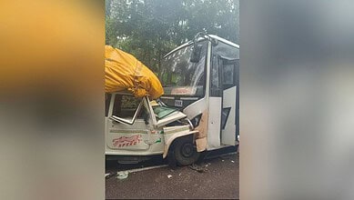 RTC bus and Bollero collide in Hanamkonda