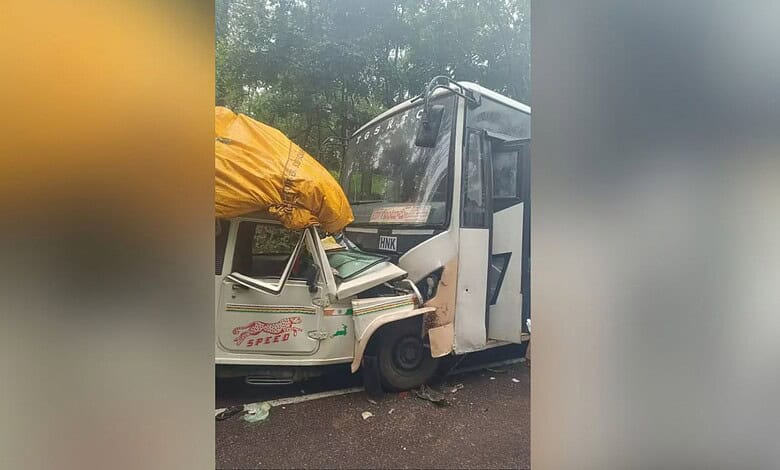 RTC bus and Bollero collide in Hanamkonda