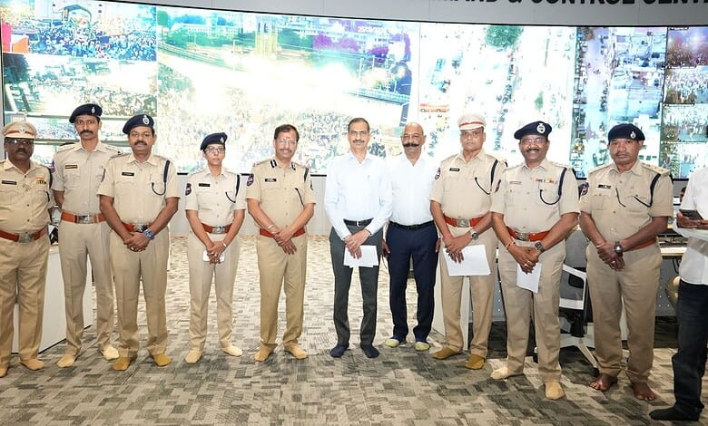 Hyderabad Commissioner of Police VC Sajjanar at the ICCC