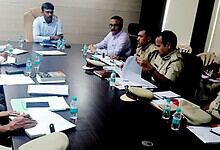 Telangana Excise commissioner C Hari Kiran holds a meeting