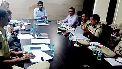Telangana Excise commissioner C Hari Kiran holds a meeting