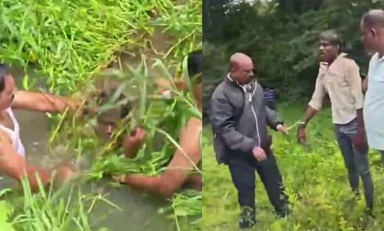 Rowdy hides underwater to evade police in Bhadravati