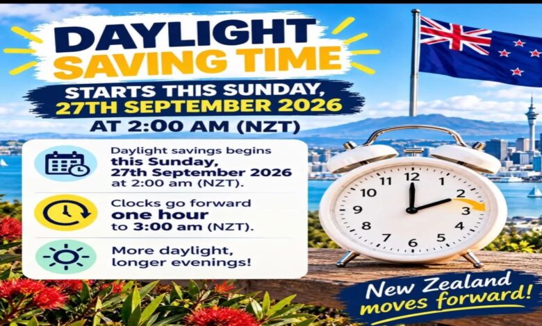 New Zealand daylight saving time begins on Sunday