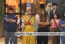 Bigg Boss Telugu 10 contestants stand together in a TV studio setting.