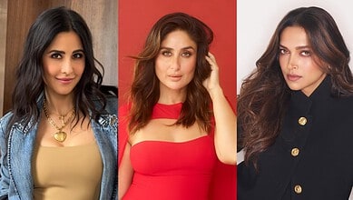 Indian actress with highest number of Rs 100 crore films, stylish poses, long wavy hair, elegant outfits.