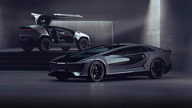 CEER EXOBOT electric sedan and SUV unveiled in Saudi Arabia.