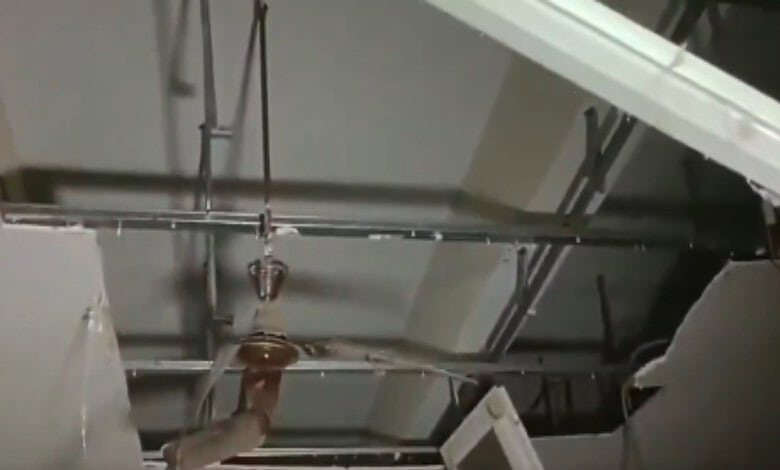 Portion of ceiling falls in MGM Hospital in Warangal