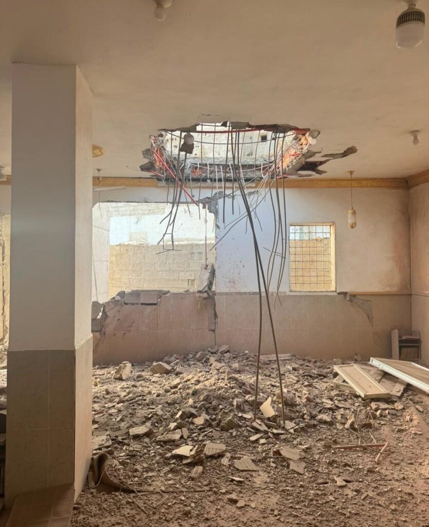 Interior of a damaged mosque in Saudi Arabia’s Jazan region.