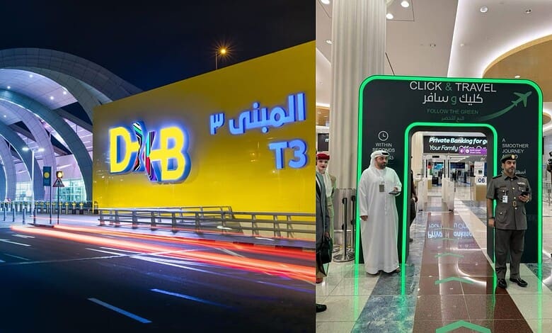 Passengers using quick clearance lanes at Dubai airport under 15 seconds.