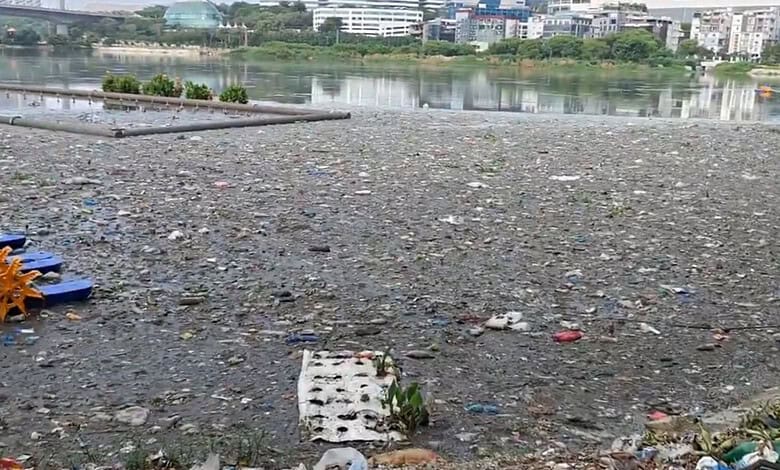 Viral video claiming Durgam Cheruvu filled with trash